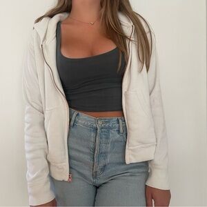 White Abercrombie & Fitch Zip-Up